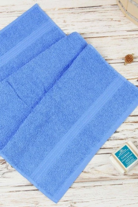 Полотенце махровое 40х70 см (Ituma), однотонное голубое#1