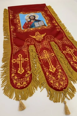 Купить хоругвь печатная 50х110 см "Икона Спаса Вседержителя"