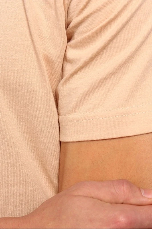 Футболка Премиум унисекс (Modern) однотонная бежевая (хлопок)#2 Футболка Премиум унисекс (Modern) однотонная бежевая (хлопок)#2