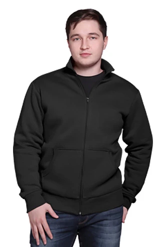 Толстовка Томас из футера унисекс, однотонная черная#1