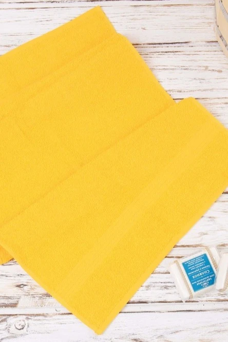Полотенце махровое 40х70 см (Ituma), однотонное желтое#2