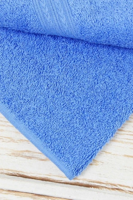 Полотенце махровое 40х70 см (Ituma), однотонное голубое#3
