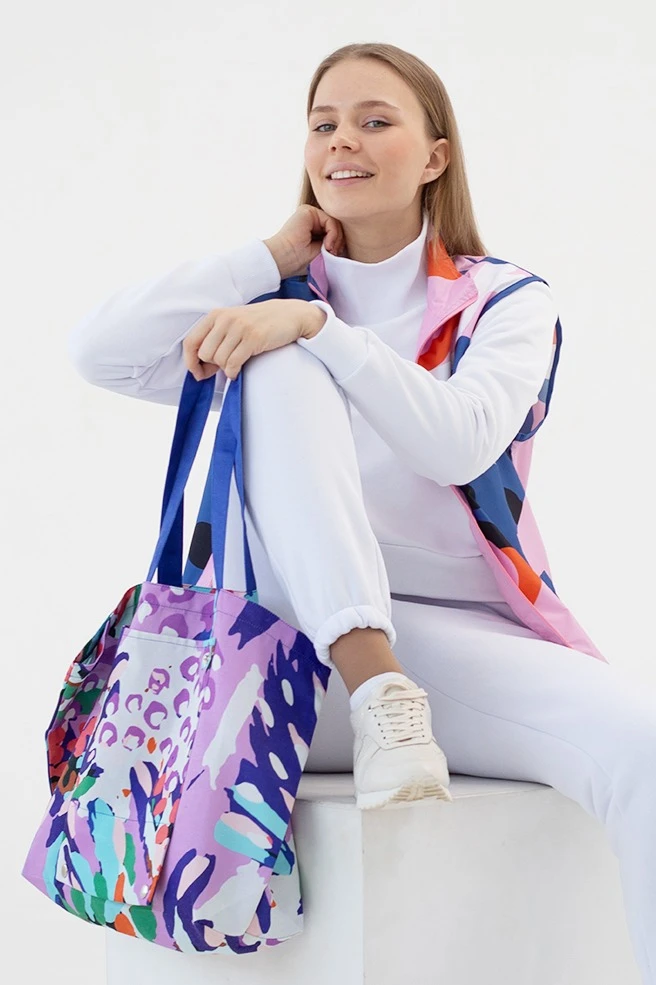 Сумка Флор из греты 35х35х16 см, печать с двух сторон "Jungles"#1