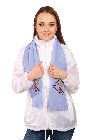 Шарф флисовый однослойный 15х120 см, однотонный "Bulltinch"#1