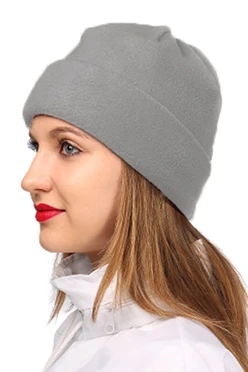 Купить шапку флисовую взрослую серую