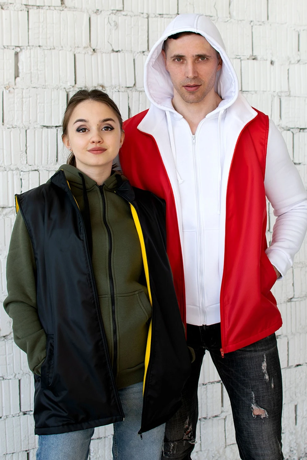 Жилет Райли с подкладом из флиса унисекс, однотонный красный#2