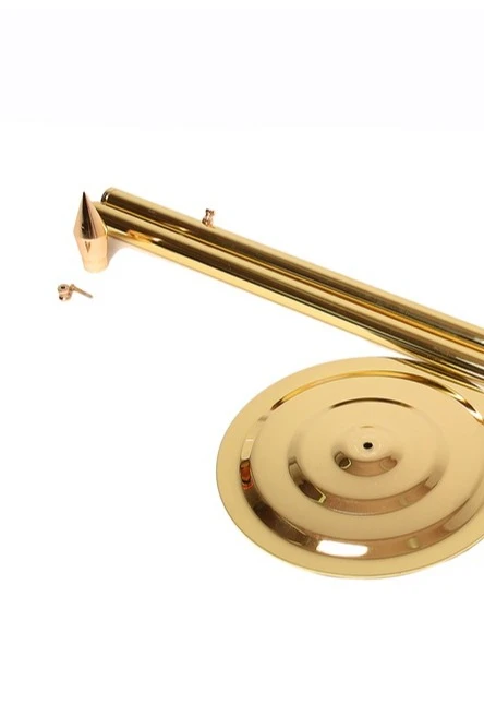 Основание Круг стальное хромированное фигурное под золото на 1 шток, Ø 32 см#1 Основание Круг стальное хромированное фигурное под золото на 1 шток, Ø 32 см#1