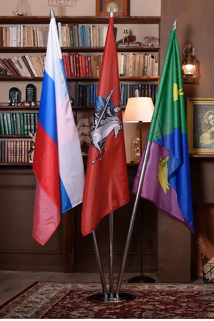 Подставка напольная с основанием Круг под серебро 3 штока 2,1 метра#2