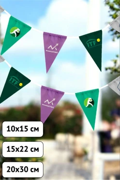 Купить флажную ленту с символикой, треугольник