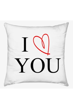 Подушка 40х40 см, с принтом "I love you"#1