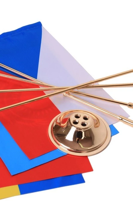 Флагшток настольный (золото, сталь) 4 штока#7 Флагшток настольный (золото, сталь) 4 штока#7