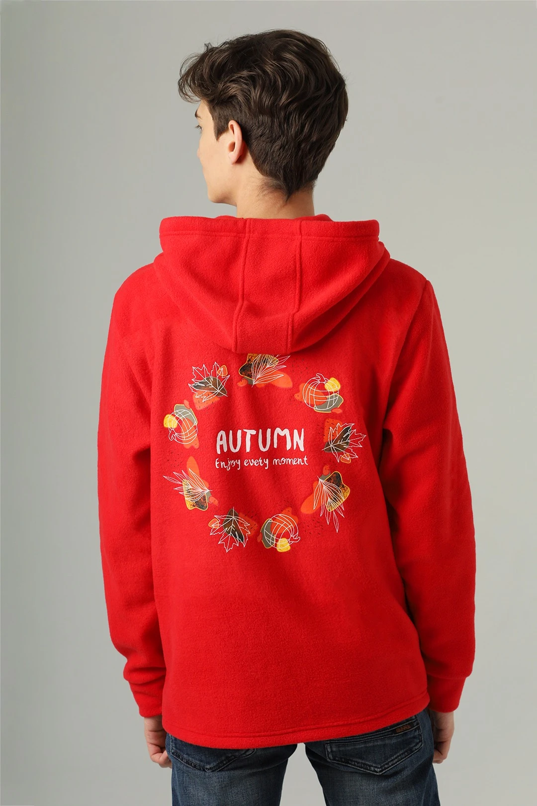 Толстовка Харисон флисовая без капюшона унисекс, однотонная "Autumn"#2