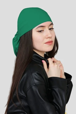 Купить бандану трикотажную взрослую 80х80 см, однотонную зеленую