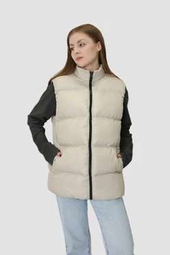 Купить жилет Дейтон на синтепоне со стежкой унисекс, однотонный бежевый