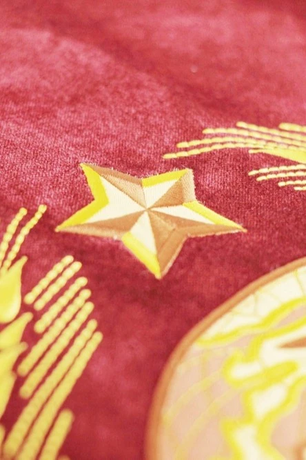 Знамя с символикой СССР вышитое на бархате 100х150 см "Marxism-Leninism"#1