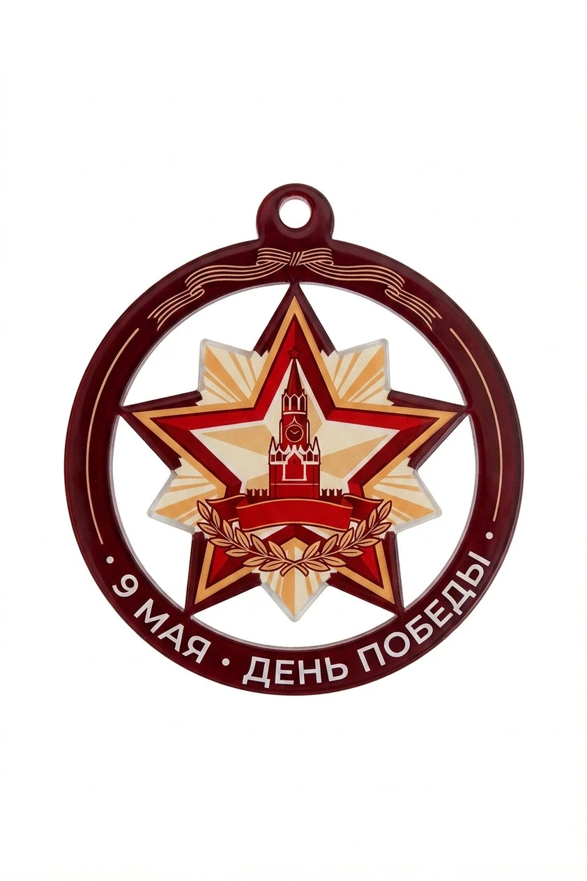Медаль из акрила АК6003 Круг с звездой 60 мм с печатью#3 Медаль из акрила АК6003 Круг с звездой 60 мм с печатью#3