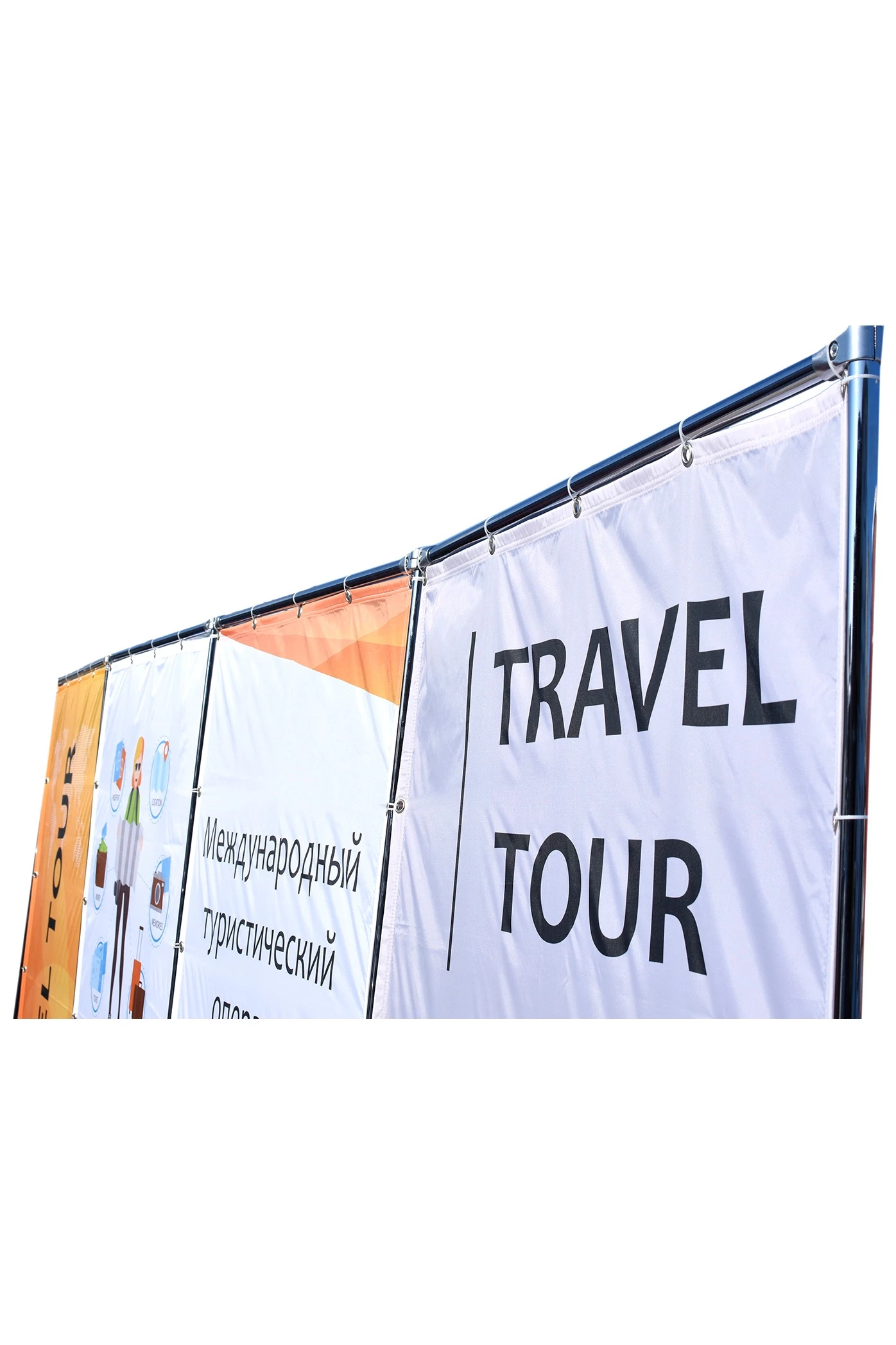 Рекламная ширма на четыре секции 1,2х2 м с полной запечаткой#1