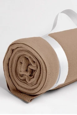 Купить темно-бежевый плед Классик флисовый 120х155 см, однотонный