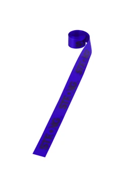 Купить ленту сатин ширина 2 см синяя, печать черным с одной стороны