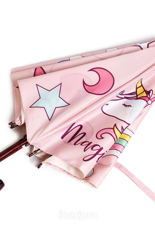 Зонт-трость Мэри с деревянной ручкой двухслойный, с полной запечаткой (без совмещения) "Magical"#1