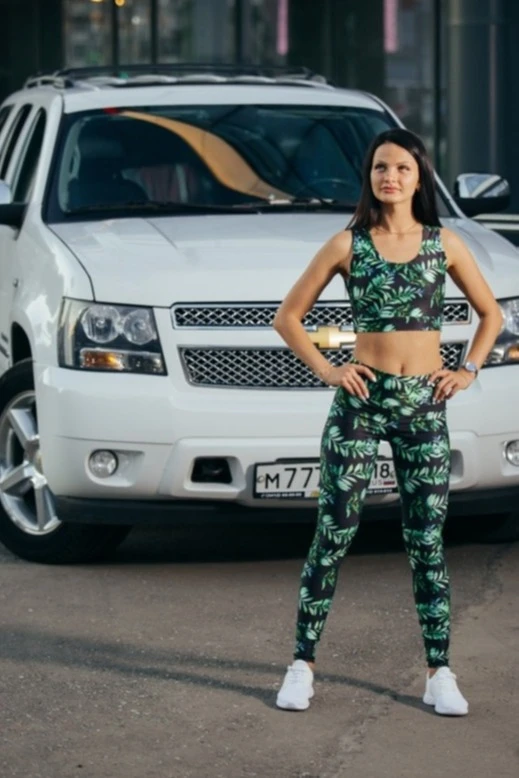 Купить комплект женский с принтом "Green Leaves"