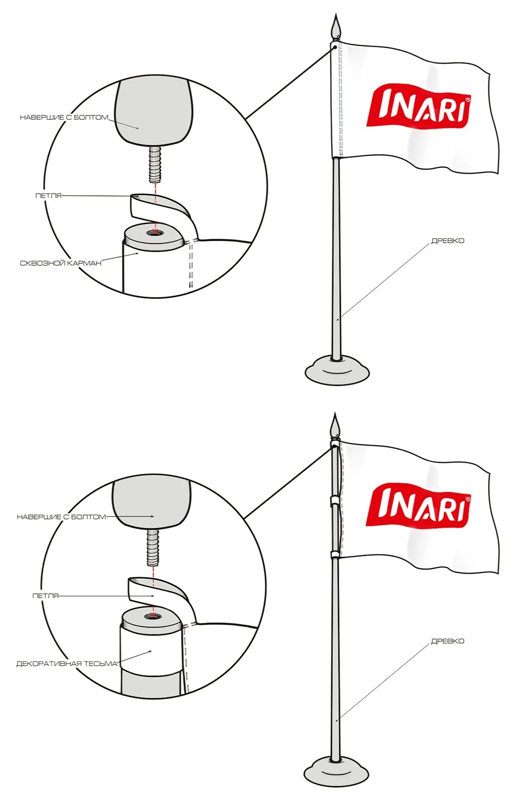 Подставка деревянная с основанием Блин (сосна) 3 штока 2,5 м#6