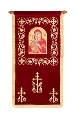 Купить хоругвь вышитую на бархате 50х110 см