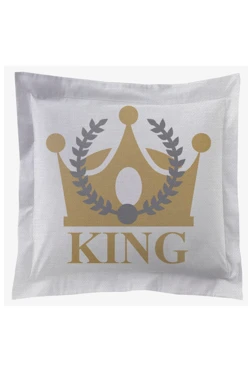 Подушка с бордюром 40х40 см, с принтом "Queen and King"#1 Подушка с бордюром 40х40 см, с принтом "Queen and King"#1