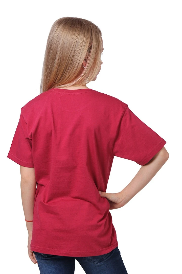 Футболка Премиум детская (Modern) однотонная бордовая (хлопок)#2