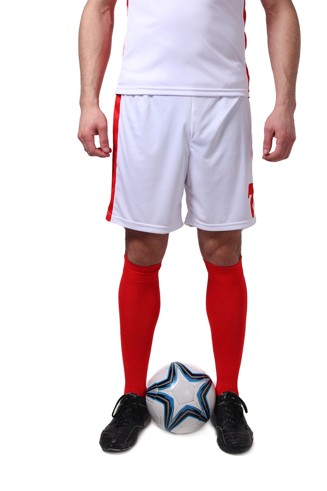 Гетры футбольные взрослые, однотонные красные#8 Гетры футбольные взрослые, однотонные красные#8