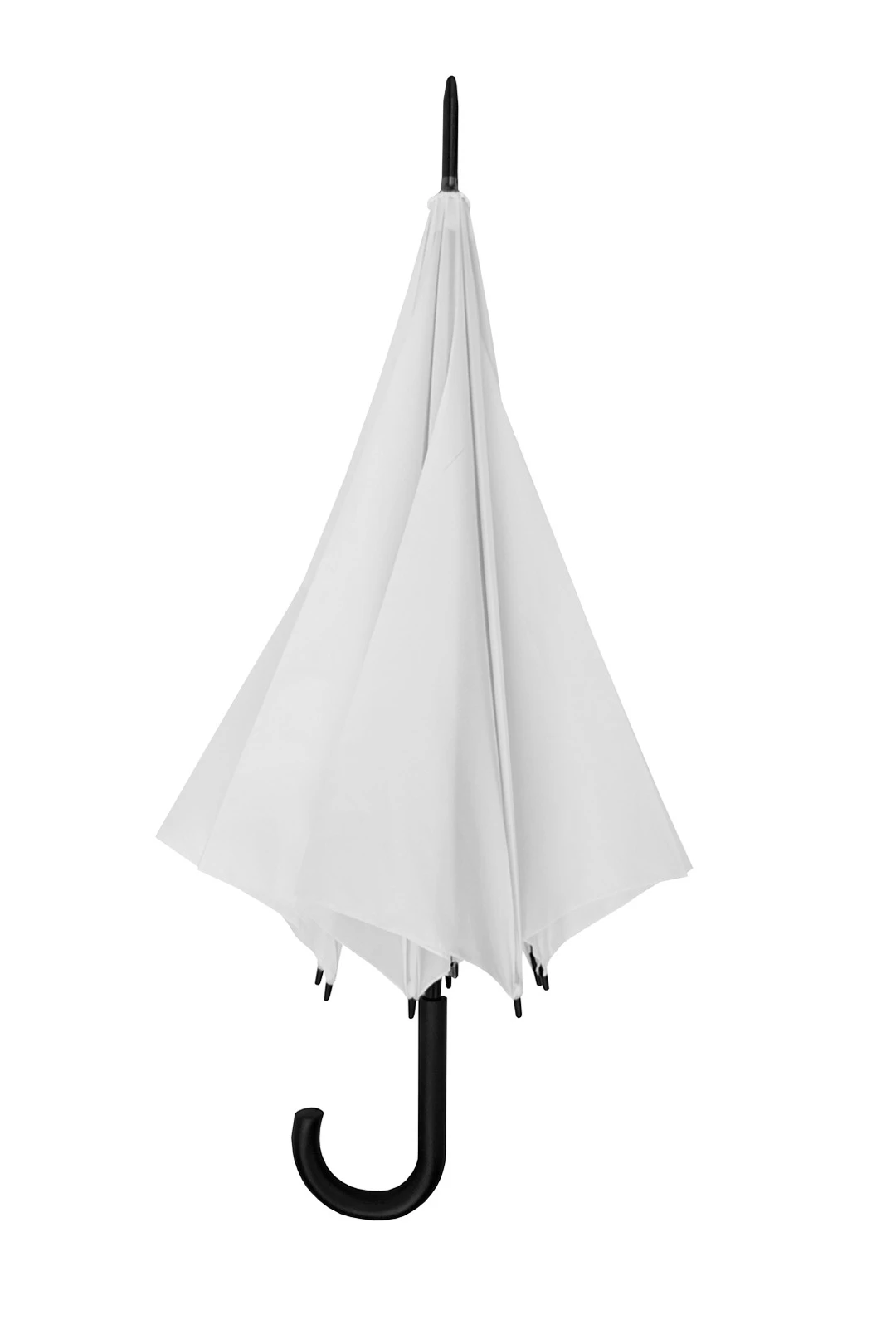 Зонт-трость Марк с пластиковой ручкой однослойный, однотонный белый#2