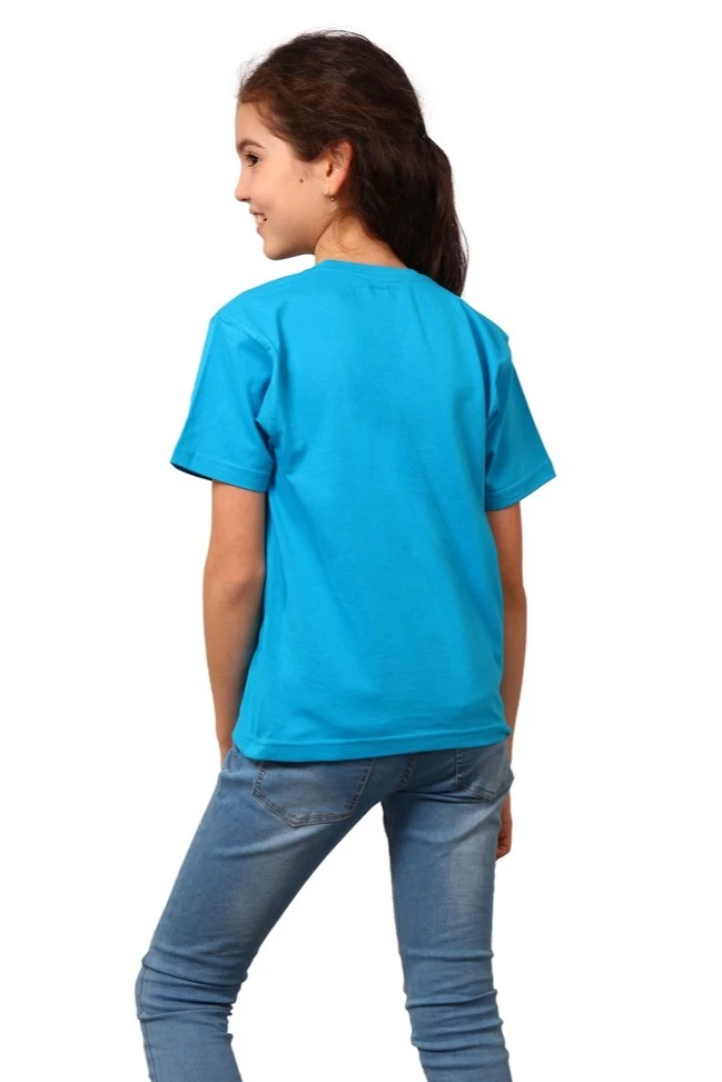Футболка Премиум детская (Modern) однотонная голубая (хлопок)#1