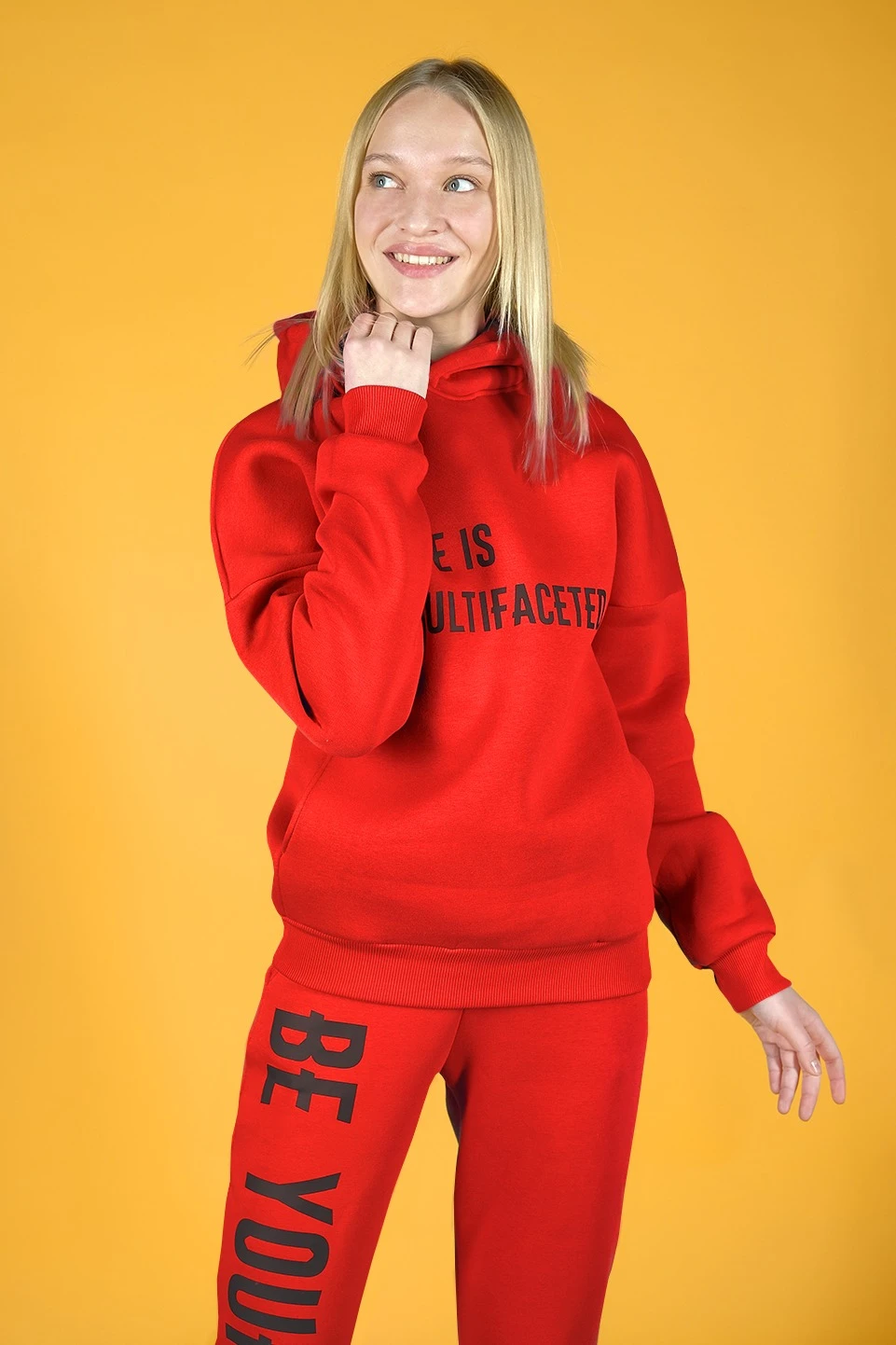 Купить худи Кинг из футера унисекс, однотонную красную