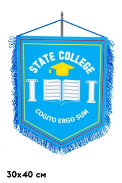 Купить вымпел угол печатный из сатена с бахромой, 30х40 см Купить вымпел угол печатный из сатена с бахромой, 30х40 см