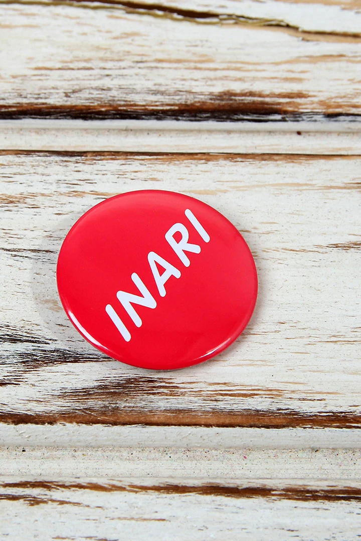 Значок закатный диаметр 44 мм, с печатью "Inari"#3