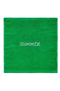 Купить полотенце махровое 30х30 см с вышивкой (Ituma), ярко-зеленое