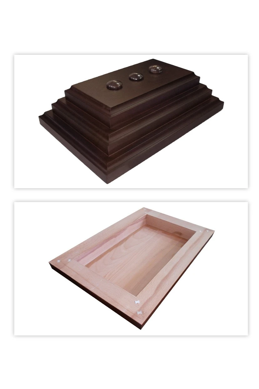 Подставка деревянная с основанием Пирамида (бук) 3 штока 2,5 м#2