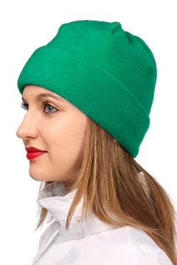 Купить шапку флисовую взрослую зеленую