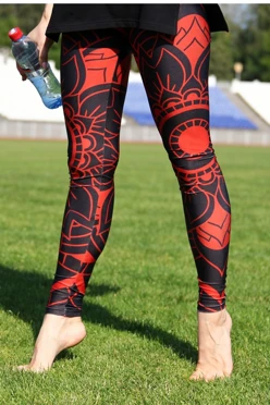 Легинсы женские с узким поясом с принтом "Mandala"