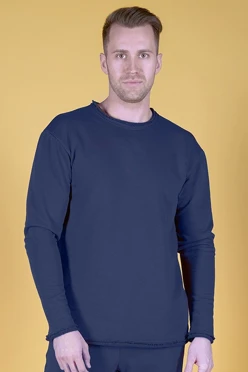 Купить толстовку Мартин из футера унисекс темно-синюю
