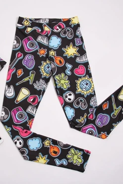 Легинсы женские с узким поясом с принтом "Comics"
