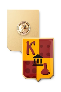Значок заливной Герб 30х22 мм, с принтом "King"#1