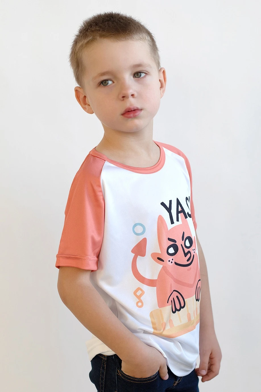 Футболка Спэйс детская из ложной сетки 130 с полной запечаткой "Yas"#1 Футболка Спэйс детская из ложной сетки 130 с полной запечаткой "Yas"#1