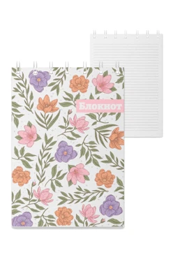Купить блокнот фирменный А7 на пружине (40 листов) с принтом "Flower" Купить блокнот фирменный А7 на пружине (40 листов) с принтом "Flower"