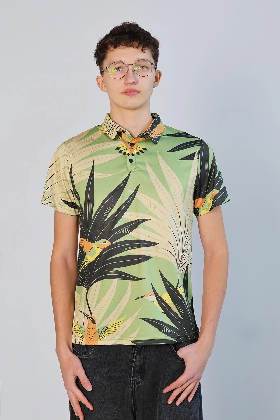 Поло Стар унисекс из ники с полной запечаткой "Tropic"#2