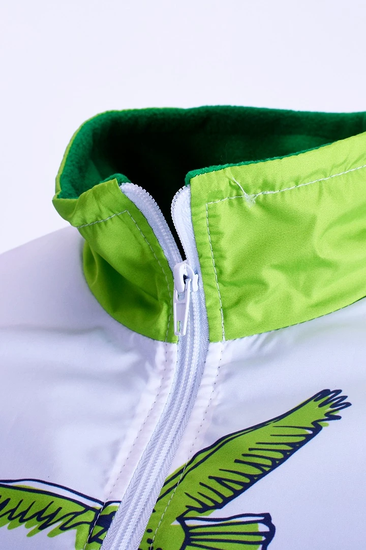 Куртка Бриз без капюшона на флисе унисекс, с полной запечаткой "Pigeons"#1