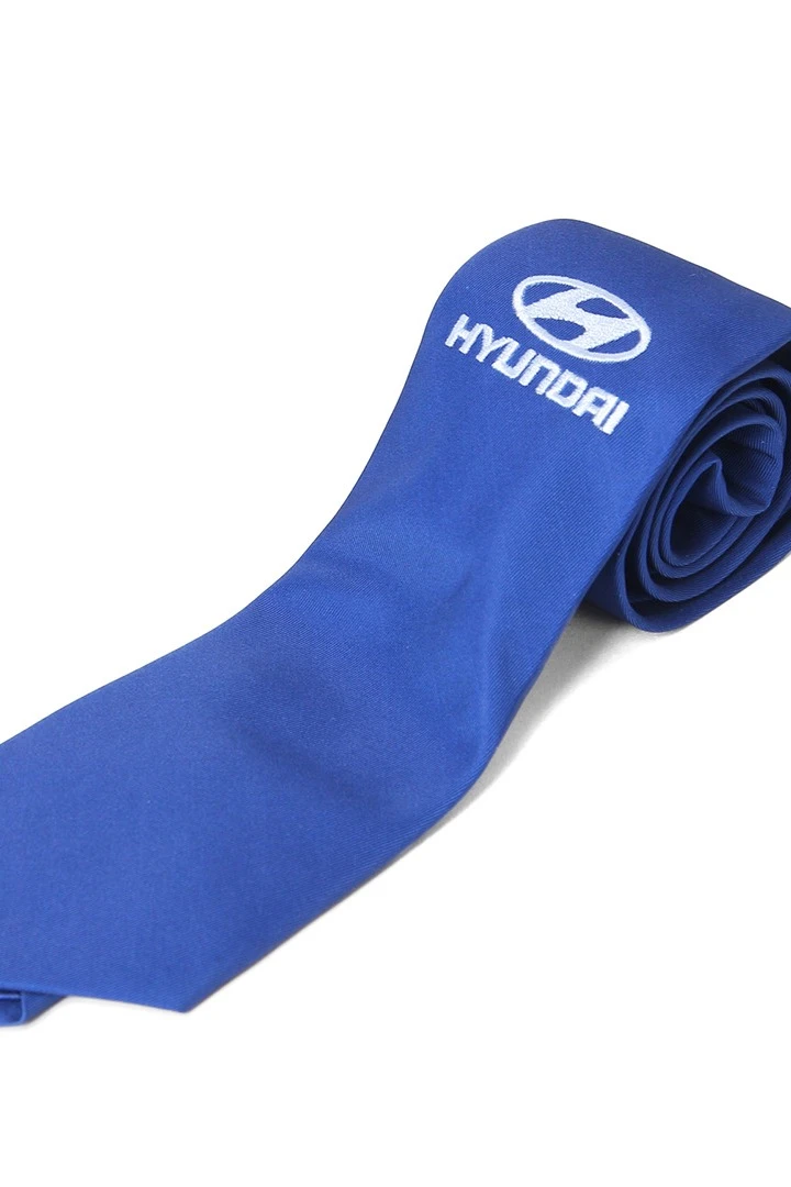 Галстук Босс с вышивкой из адверты мужской, с полной запечаткой "Hyundai"#5