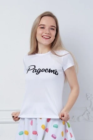 Футболка Астер из примы женская, однотонная "Joy"#1