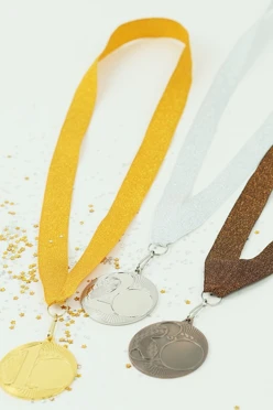 Купить ленту для медали с карабином Серебро 22мм