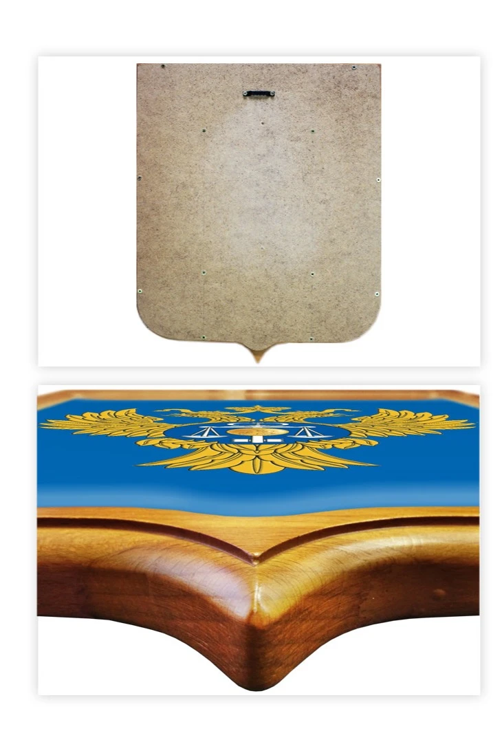 Купить Герб Казначейство РФ размер 53х61 см печатный рамка светлое дерево